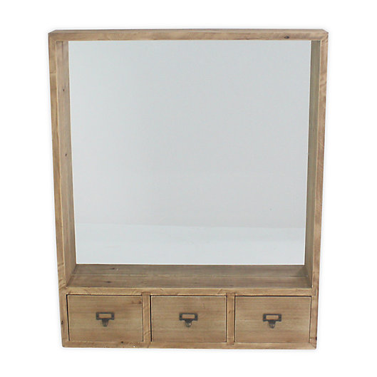 Alternate image 1 for Bee & Willow™ 26-Inch x 32-Inch Rectangular Wall Mirror with 3 Drawers in Natural