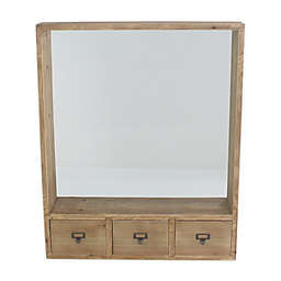 Bee & Willow™ 26-Inch x 32-Inch Rectangular Wall Mirror with 3 Drawers in Natural