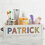 Boy&#39;s Colorful Name Personalized Wood Bathroom Storage Box