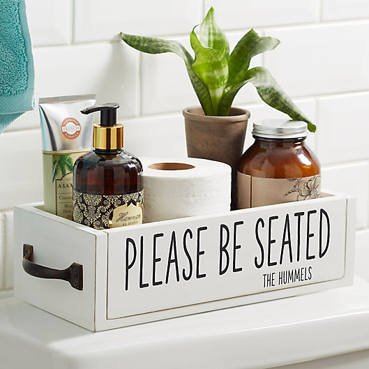 Alternate image 1 for Bathroom Expressions Personalized Decorative Wood Storage Box