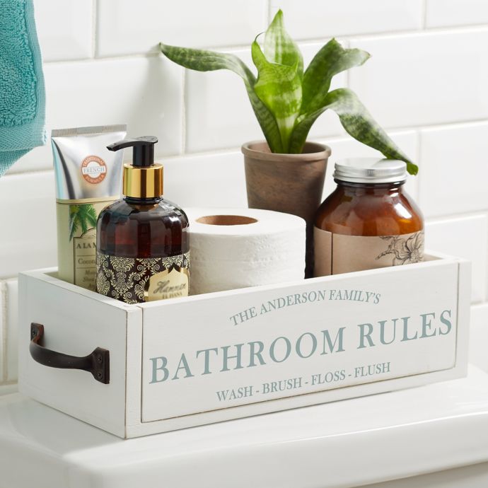 Family Market Personalized Decorative Bathroom Wood Storage Box Bed Bath and Beyond Canada