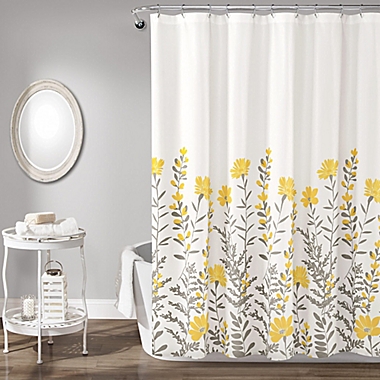 Lush Decor Aprile Shower Curtain in Yellow. View a larger version of this product image.