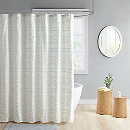 Intelligent Design Annie Clipped Jacquard Seersucker Shower Curtain