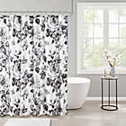 Alternate image 0 for Intelligent Design Dorsey Floral Print Shower Curtain in Black/White