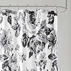 Alternate image 1 for Intelligent Design Dorsey Floral Print Shower Curtain in Black/White