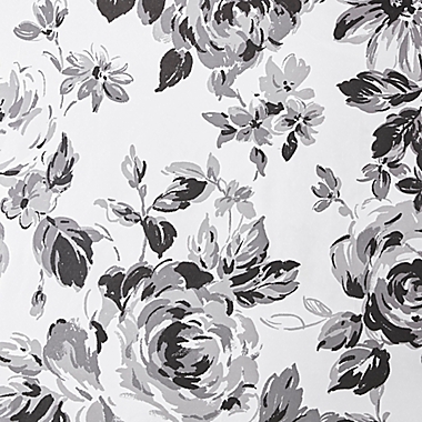 Intelligent Design Dorsey Floral Print Shower Curtain in Black/White. View a larger version of this product image.