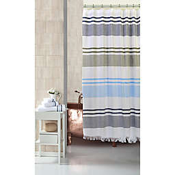 Seal Bold Stripe Shower Curtain in Blue