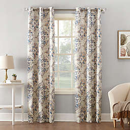 Sun Zero® Regina Floral Watercolor 63-Inch Room Darkening Curtain Panel in Linen (Single)