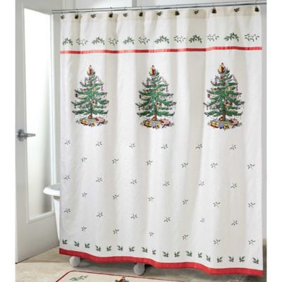 72/79" Gold Shiny Christmas in Vespertine Forest Shower Curtain Bathroom Set Mat 