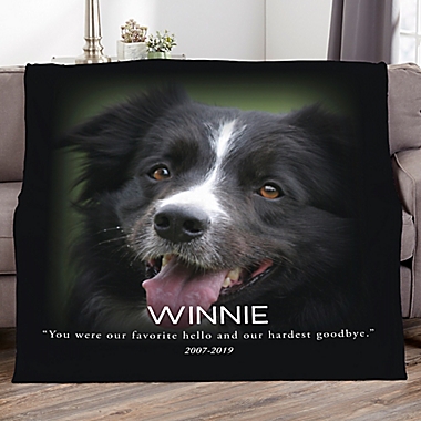 Pet Memorial Personalized 60-Inch x 80-Inch Fleece Photo Blanket. View a larger version of this product image.