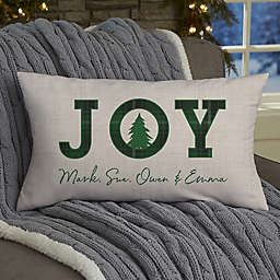Christmas Plaid Personalized 12-Inch x 22-Inch Plaid Lumbar Throw Pillow