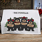 Holiday Bear Family Personalized 50-Inch x 60-Inch Sweatshirt Blanket
