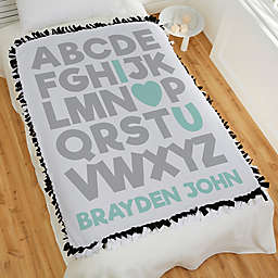 Alphabet Message Personalized 50-Inch x 60-Inch Tie Baby Blanket