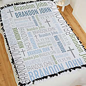 Christening Day For Him Personalized 50-Inch x 60-Inch Tie Blanket