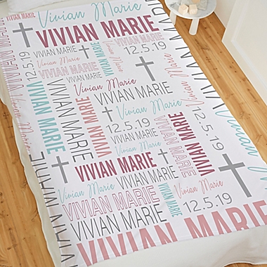 Christening For Her Personalized 60-Inch x 80-Inch Fleece Blanket. View a larger version of this product image.