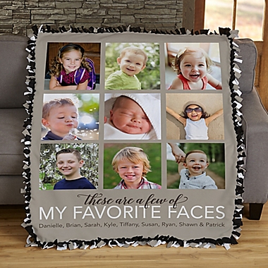 My Favorite Things Personalized 50-Inch x 60-Inch Tie Photo Blanket. View a larger version of this product image.