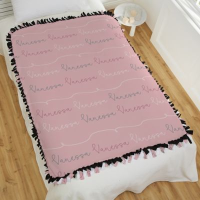 Modern Girl Name Personalized 50-Inch x 60-Inch Tie Blanket