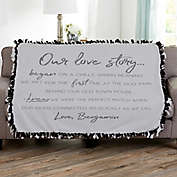 Our Love Story Personalized 50-Inch x 60-Inch Tie Blanket