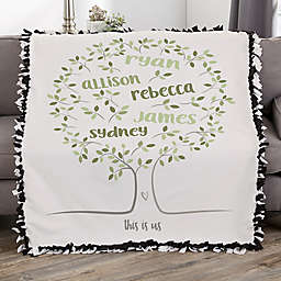 Family Tree Of Life Personalized 50-Inch x 60-Inch Tie Blanket