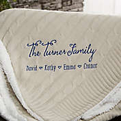 Family Love Personalized 50-Inch x 60-Inch Tan Knit Throw Blanket