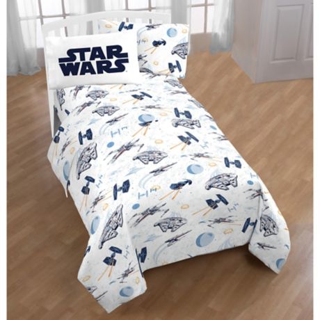 NWT New Disney Star Wars The Force Awakens Comforter Set with Fitted Sheet Twin 