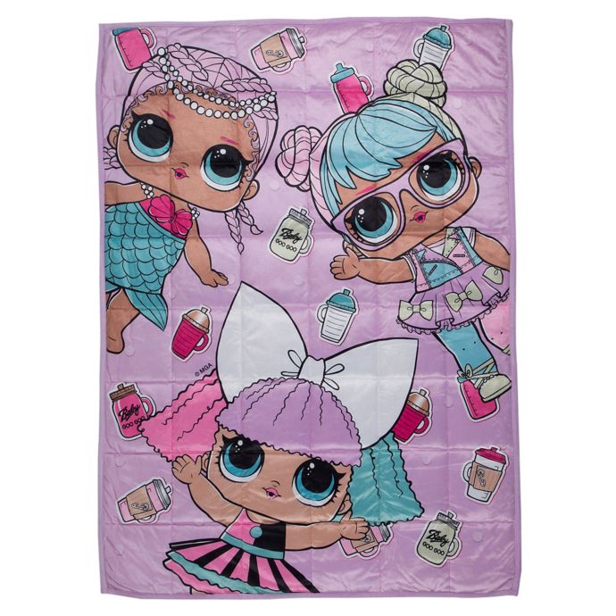 LOL Surprise Reversible 36Inch x 48Inch Weighted Blanket in Purple