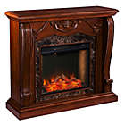 Alternate image 0 for Southern Enterprises Cardona Alexa-Enabled Faux Marble Media Stand Electric Fireplace in Walnut