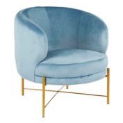 LumiSource&reg; Chloe Accent Chair in Powder Blue/Gold