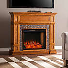 Alternate image 1 for Southern Enterprises Belleview Alexa-Enabled Faux Stone Electric Fireplace in Sienna