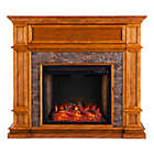Alternate image 3 for Southern Enterprises Belleview Alexa-Enabled Faux Stone Electric Fireplace in Sienna