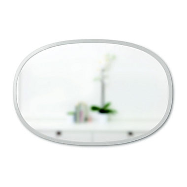 Umbra&reg; Hub 24-Inch x 36-Inch Oval Wall Mirror in Grey. View a larger version of this product image.