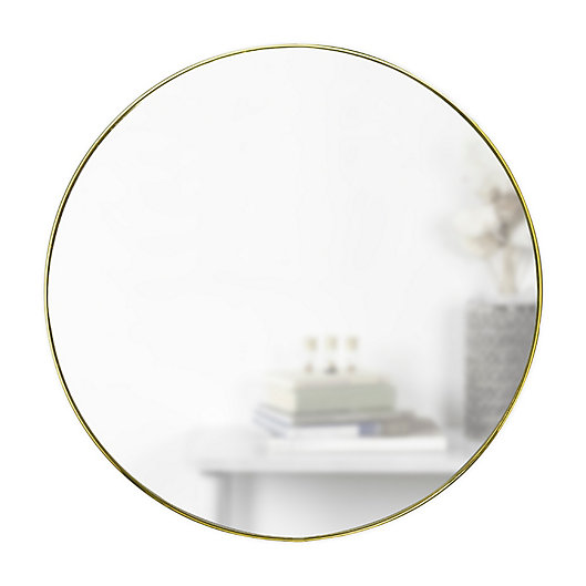 Alternate image 1 for Umbra® Hubba 34-Inch Round Wall Mirror in Brass