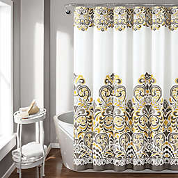 Lush Decor Clara Shower Curtain in Yellow/Brown