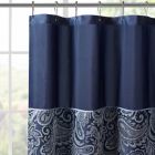 Alternate image 1 for Madison Park Aubrey Jacquard Shower Curtain in Navy