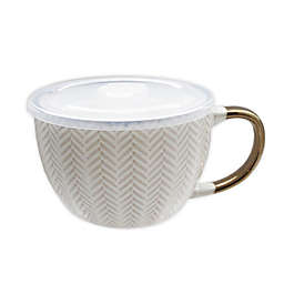 Large 18 oz. Coffee Mug with Lid in Cream