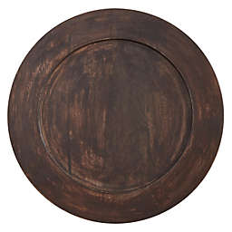 Saro Lifestyle Grain de Bois Charger Plates in Brown (Set of 4)