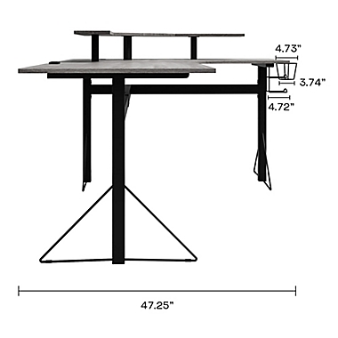 Jamesdar Carnegie Power Gaming L-Desk in Grey/Black. View a larger version of this product image.
