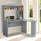 Alternate image 1 for Techni Mobili Modern L-Shaped Desk with Hutch in Grey