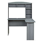 Alternate image 2 for Techni Mobili Modern L-Shaped Desk with Hutch in Grey