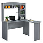 Alternate image 5 for Techni Mobili Modern L-Shaped Desk with Hutch in Grey