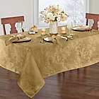 Alternate image 1 for Elrene Poinsettia Elegance 60-Inch x 144-Inch Tablecloth in Gold