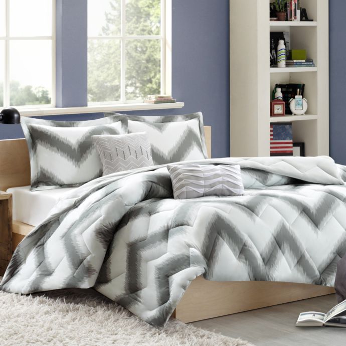 Cozy Soft Chevron Reversible 4 5 Piece Comforter Set Bed Bath