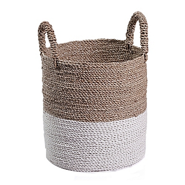 Global Caravan&trade; Mazu Seagrass Basket in Natural/White. View a larger version of this product image.