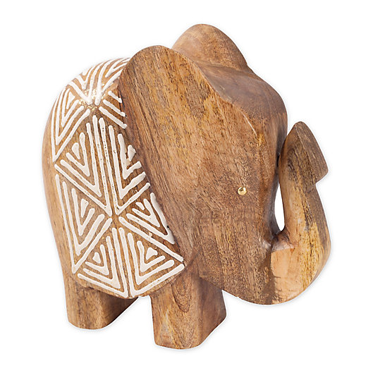 8 Inch Wooden Giant African Elephant Hand Made Wooden Elephant Figurine 