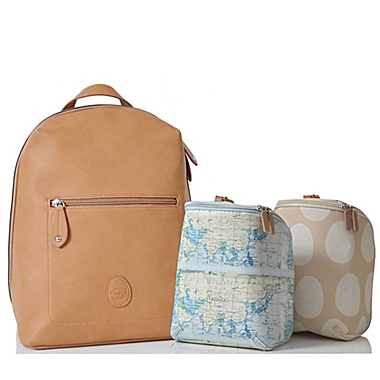 PacaPod Hartland Vegan Leather Backpack Diaper Bag in Camel. View a larger version of this product image.