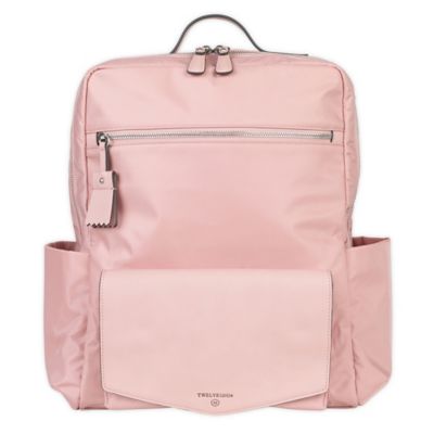 pink leather diaper bag
