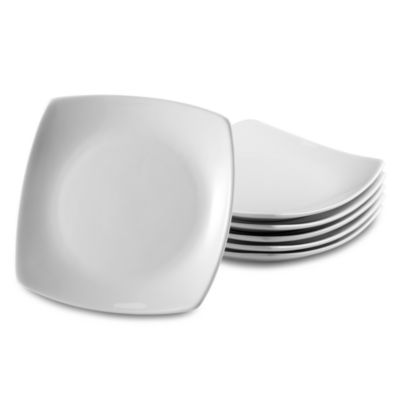 white square appetizer plates