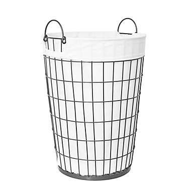 Taylor Madison Designs&reg; Open End Fashion Theme Laundry Hamper in Gunmetal. View a larger version of this product image.