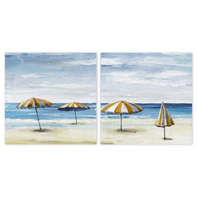 Marmont Hillmarmont Hill Striped Beach Umbrellas 80 Inch X 40 Inch Canvas Wall Art Set Dailymail