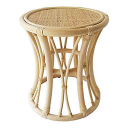 Glass Metal Wood End Tables, 30 Inch Tall Round Accent Table